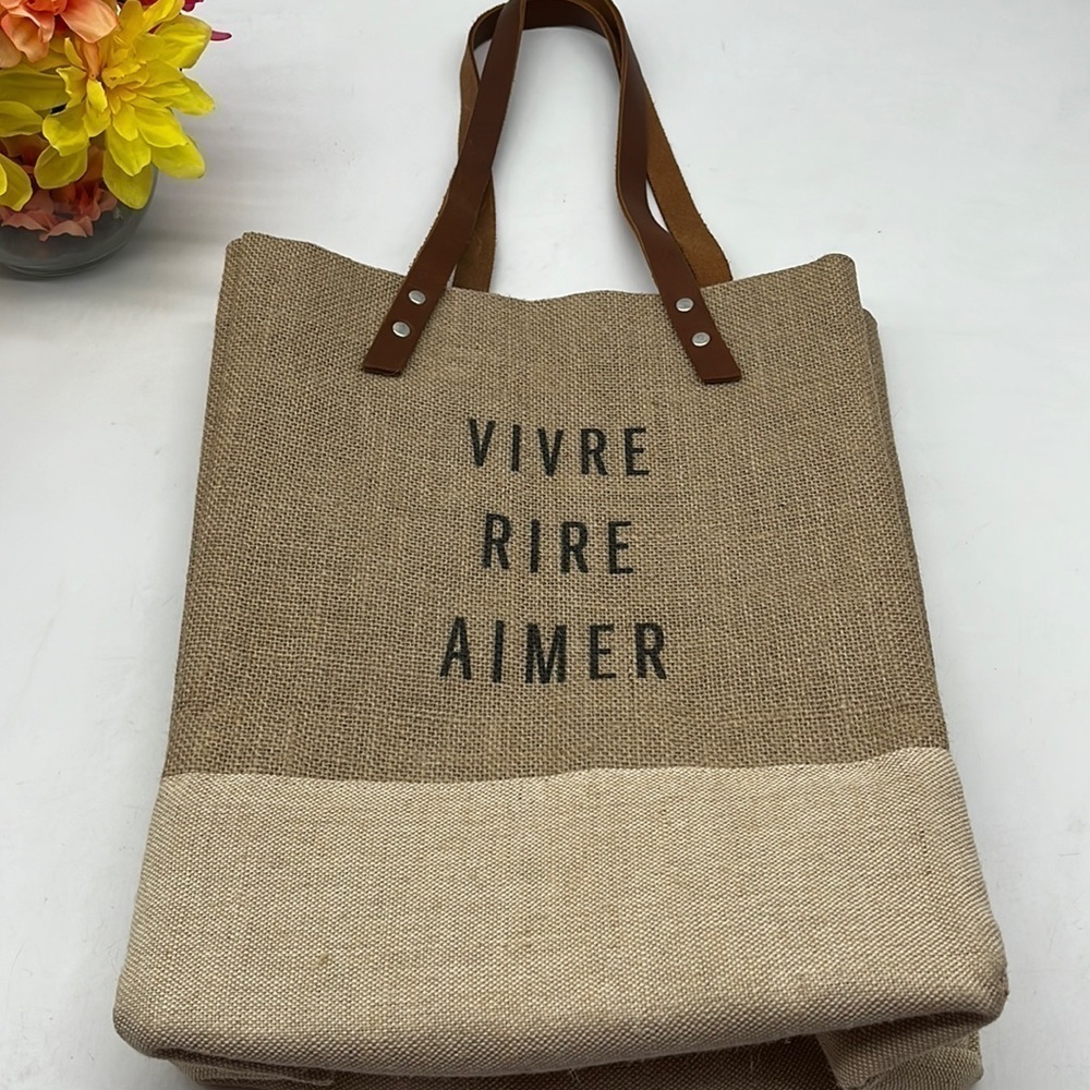 Apolis Market Tote Wine Tote Vivre Rire Aimer TOT4259C